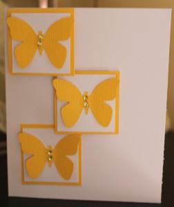 Yellow Butterfly Trio Card
